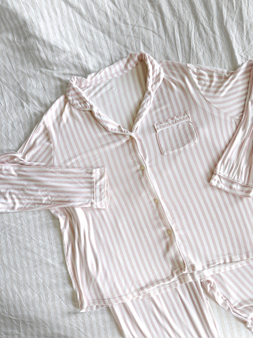 Stars Above Baby Pink Striped Pajama Set Cozy Lounge Sleepwear - Size XXL